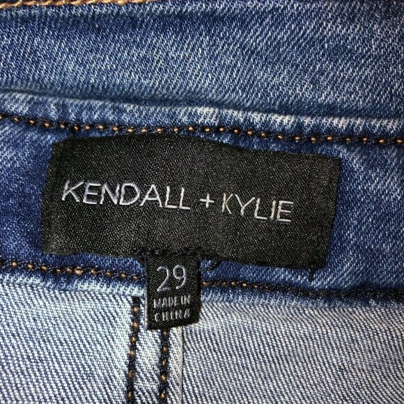 Kendall Kylie Womens Size 29 Straight Pencil Denim High Waist Button Mini Skirt - Picture 9 of 11